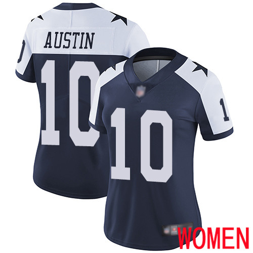 Women Dallas Cowboys Limited Navy Blue Tavon Austin Alternate #10 Vapor Untouchable Throwback NFL Jersey